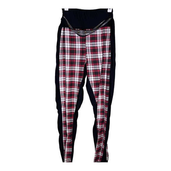 A Wish Come True Red and Black Plaid High Waisted Joggers Harem Pants - Picture 1 of 4